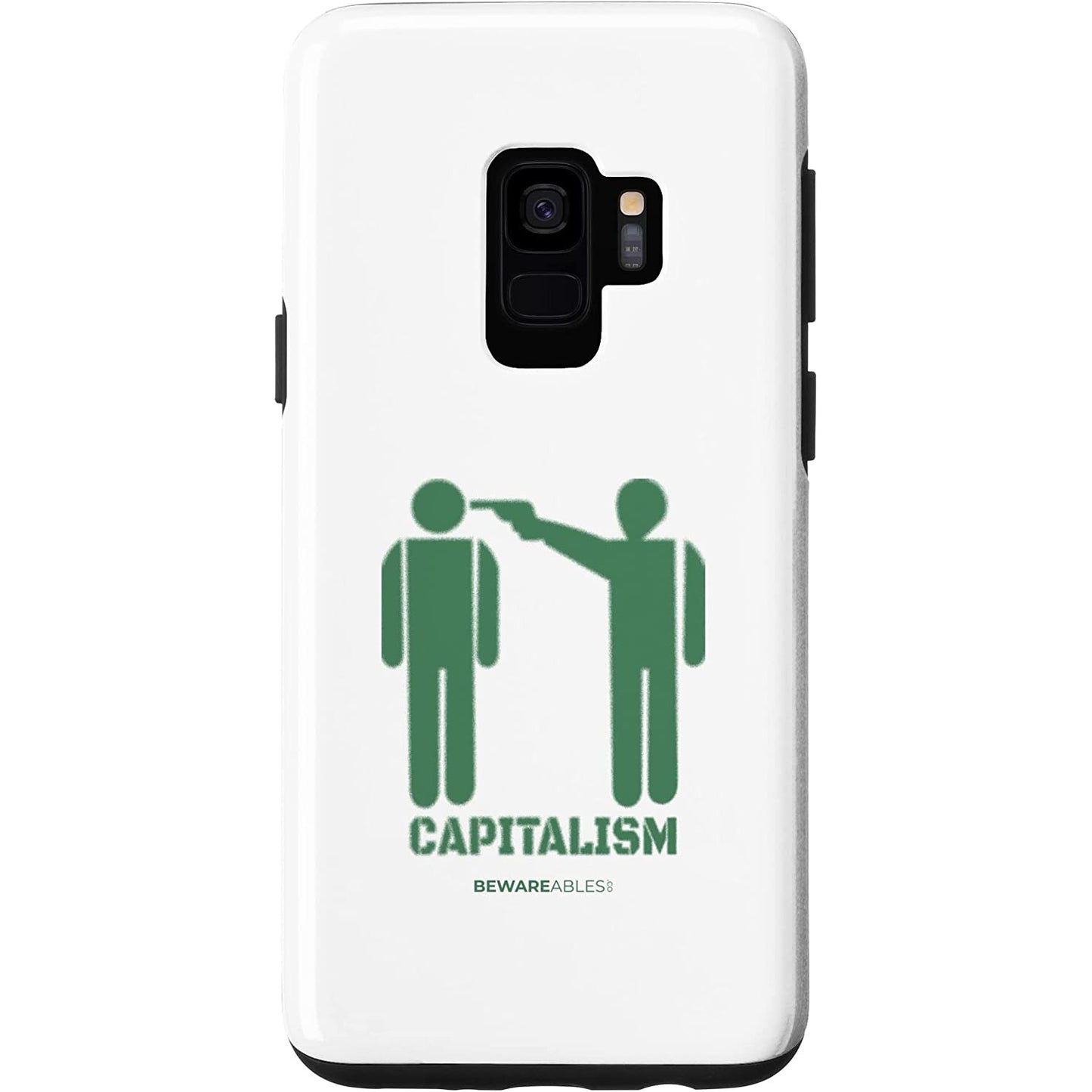 頭に銃を突きつけられるような資本主義の落書き Samsung Phone Case