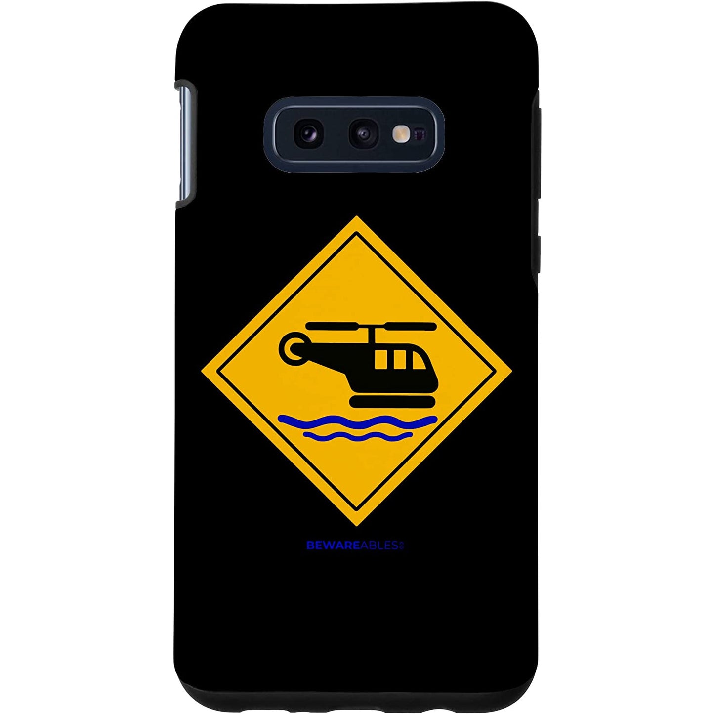 ヘリコプター 水上陸 面白い警告サイン Samsung Phone Case
