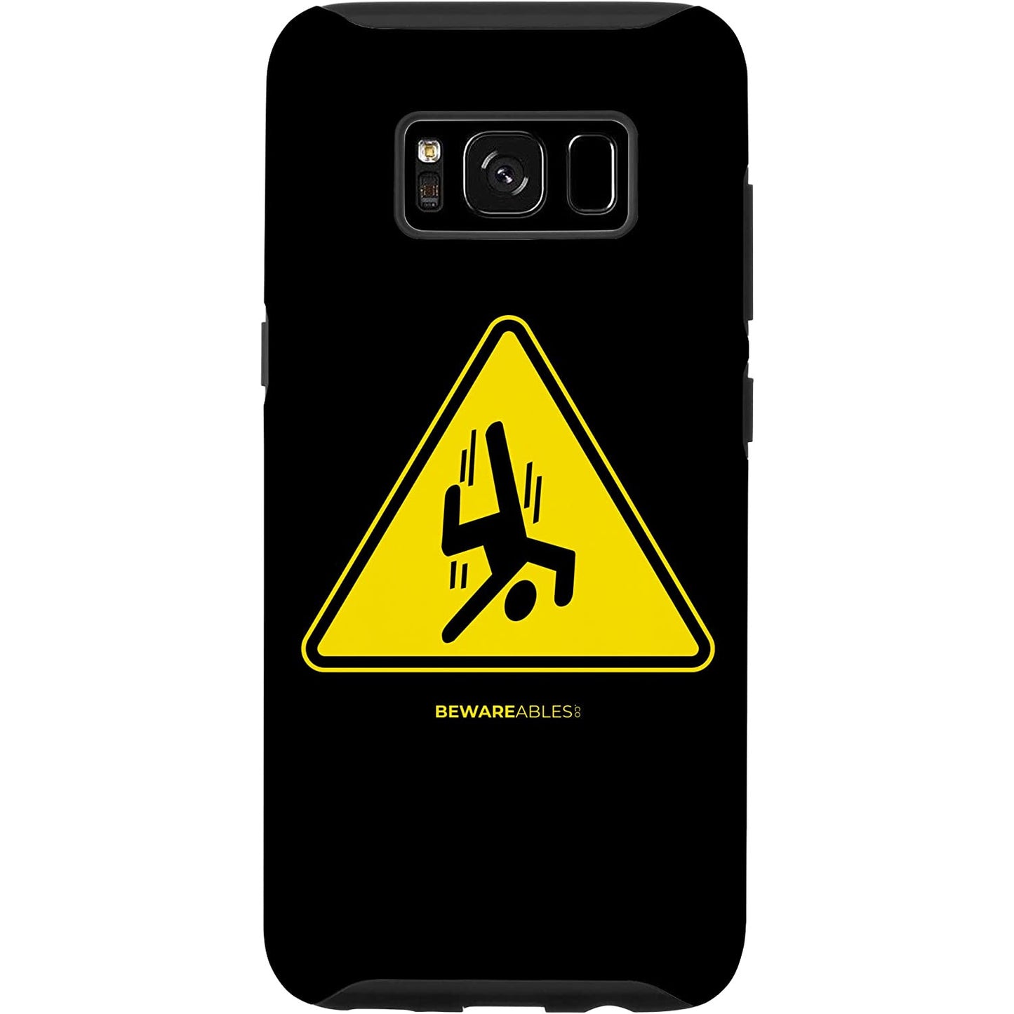 落ちてくる男の面白いサイン 警告 黄色の三角マーク Samsung Phone Case