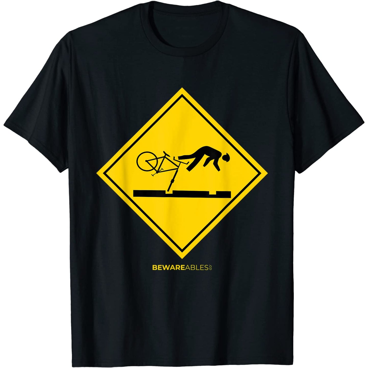 Stürzende Radfahrer voraus Warnschild lustig Radfahren T-Shirt