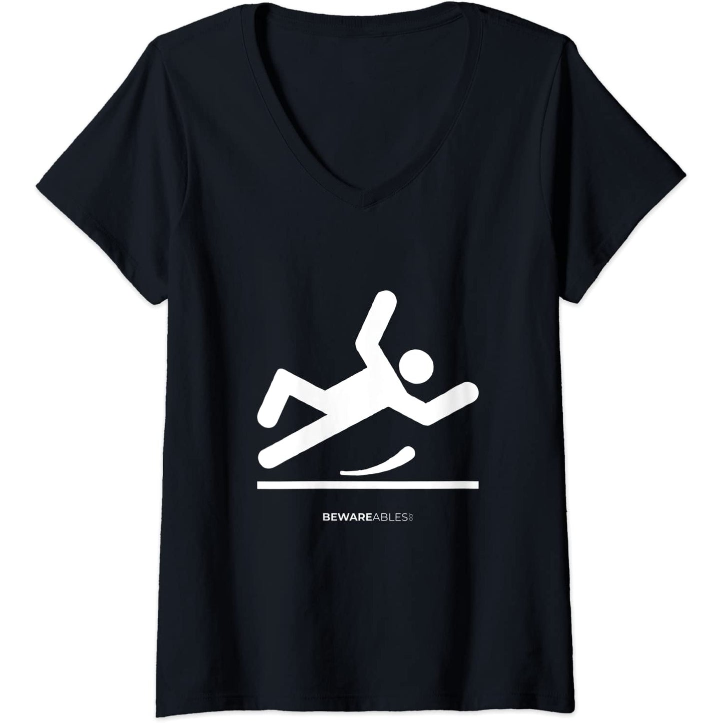 Slippery floor, falling funny, clumsy V-Neck T-Shirt