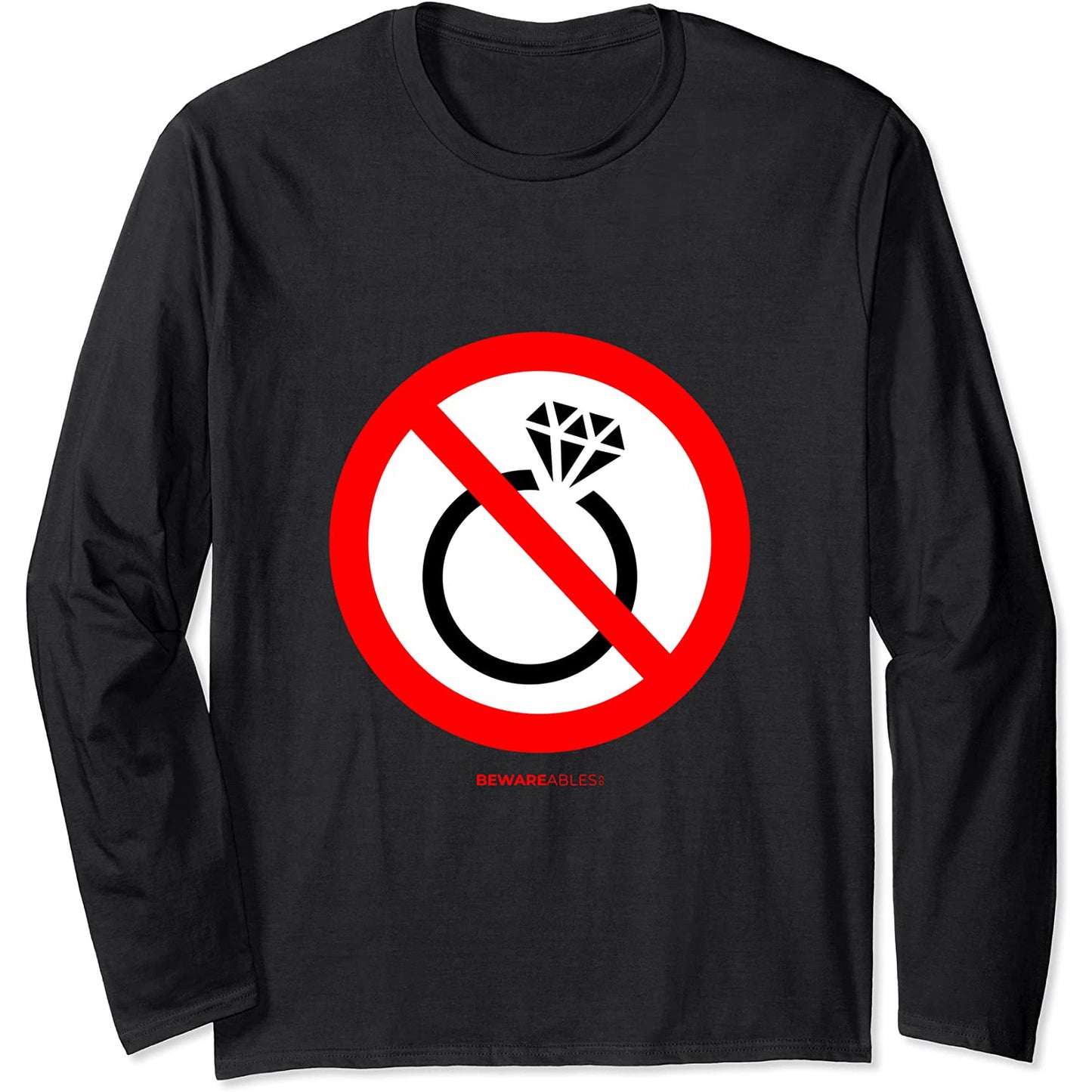 婚約なしダイヤモンドリング 面白いディボルスまたはシングルに Long Sleeve T-Shirt