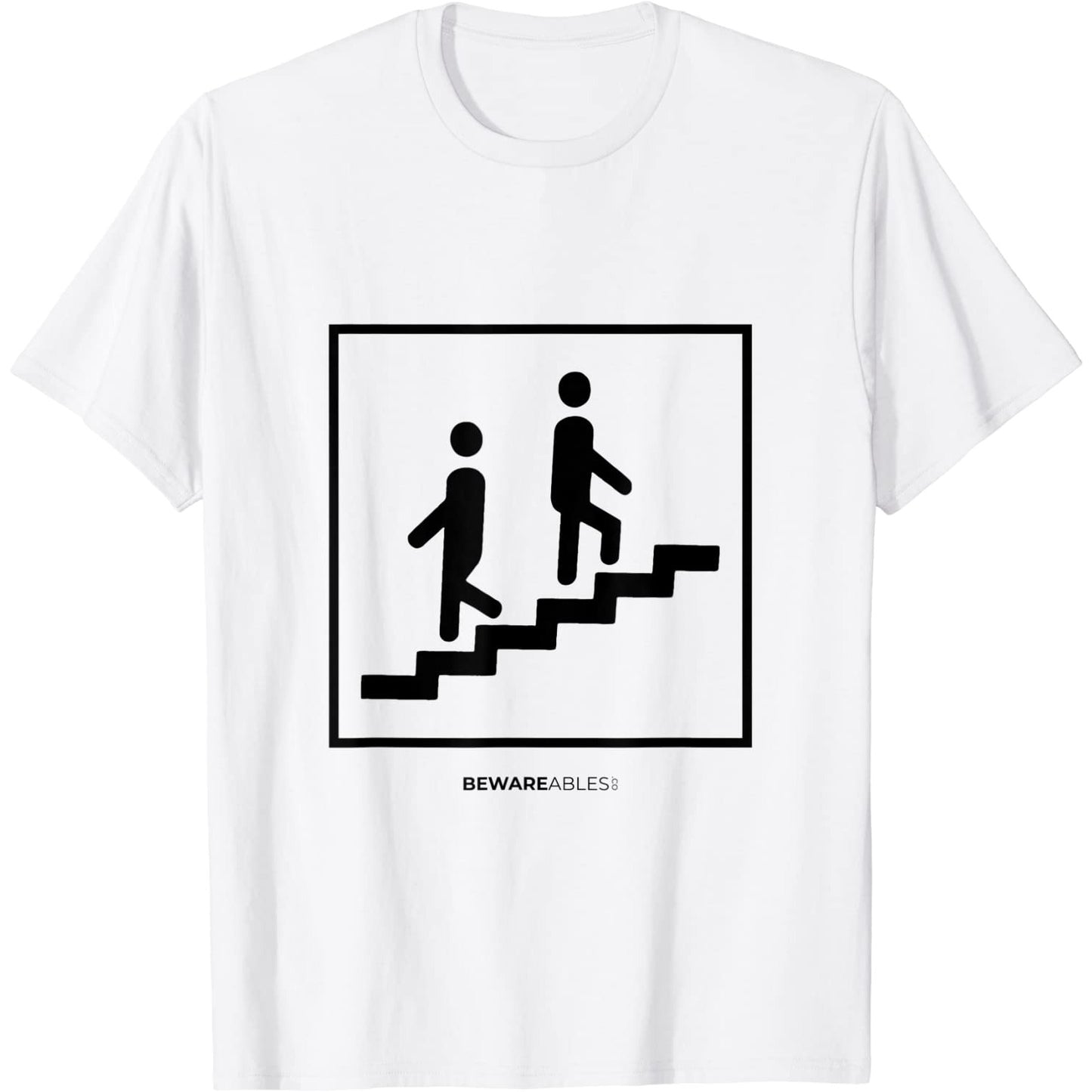 Endlose Treppen, auseinander gehen, lustiges echtes Zeichen T-Shirt