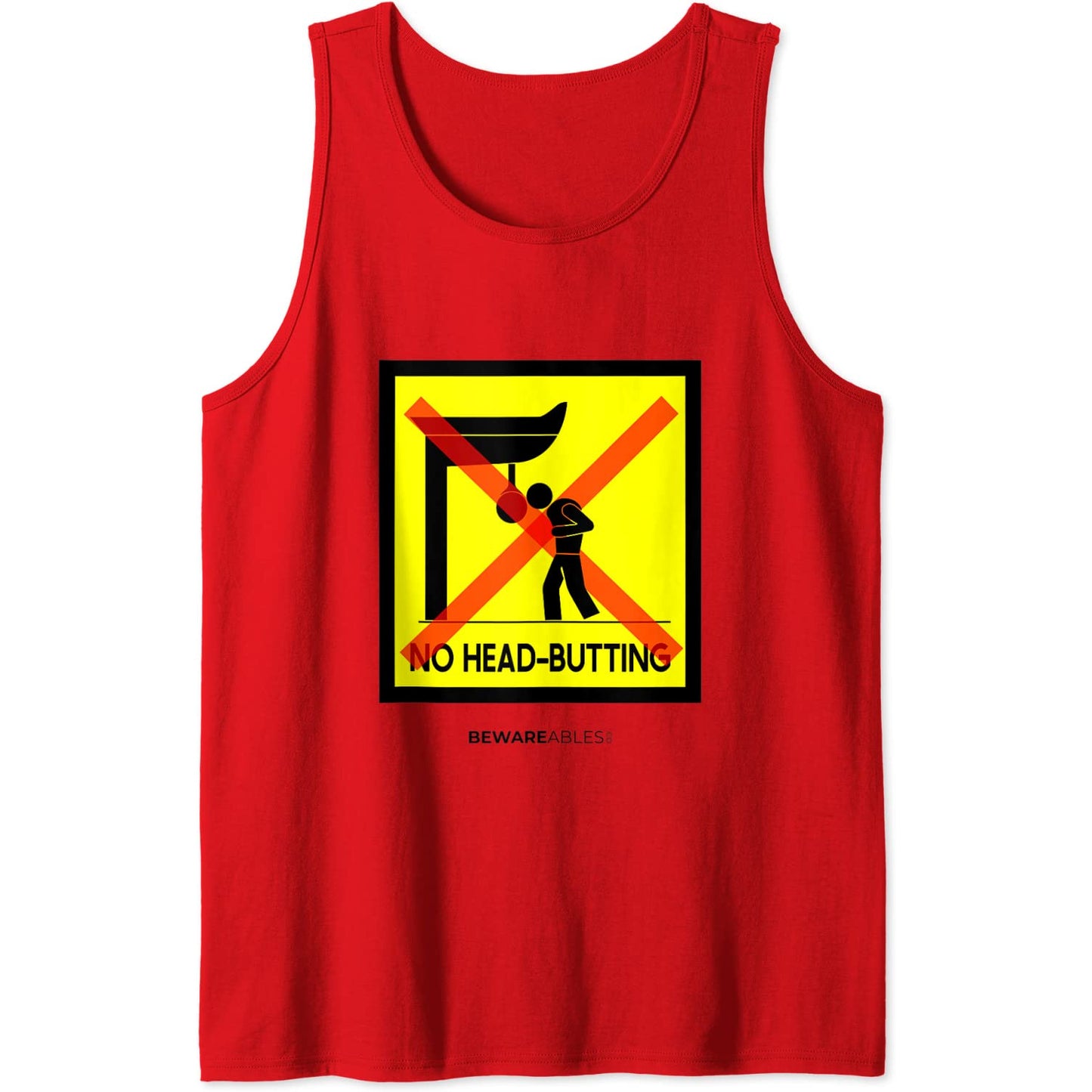 Boxsack ohne Kopfstoß, lustiges Schild Tank Top T-Shirt