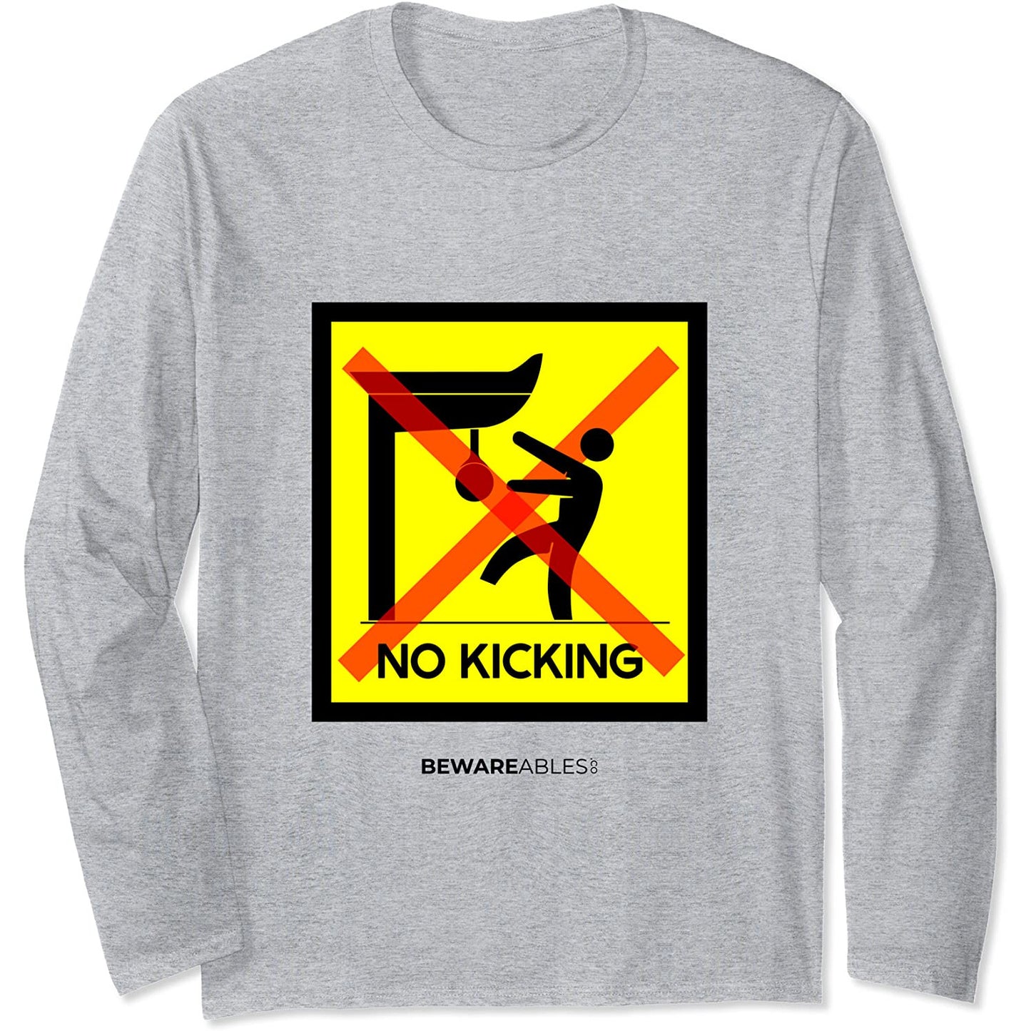 ボクシングのスピードバッグを蹴らない、ボクシングジム面白いサイン Long Sleeve T-Shirt