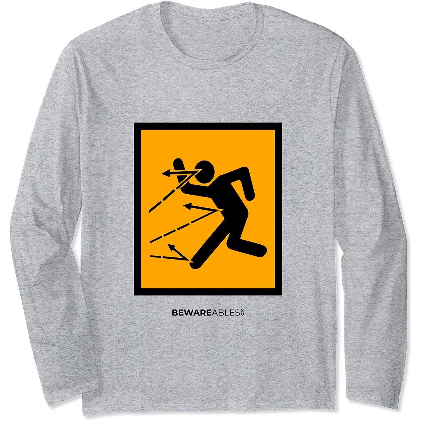 飛来物に注意、跳ねる、おかしな電動工具 Long Sleeve T-Shirt