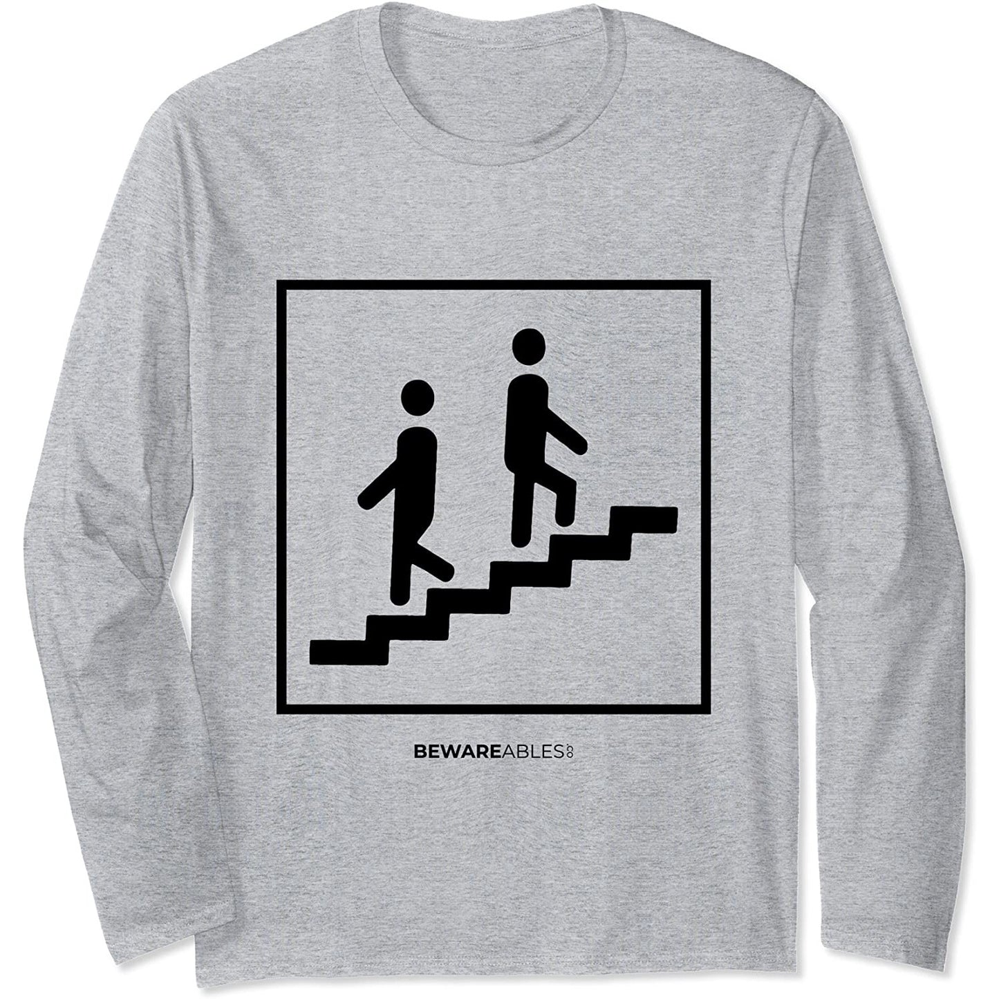果てしない階段、離れて歩く、おかしなリアルサイン Long Sleeve T-Shirt