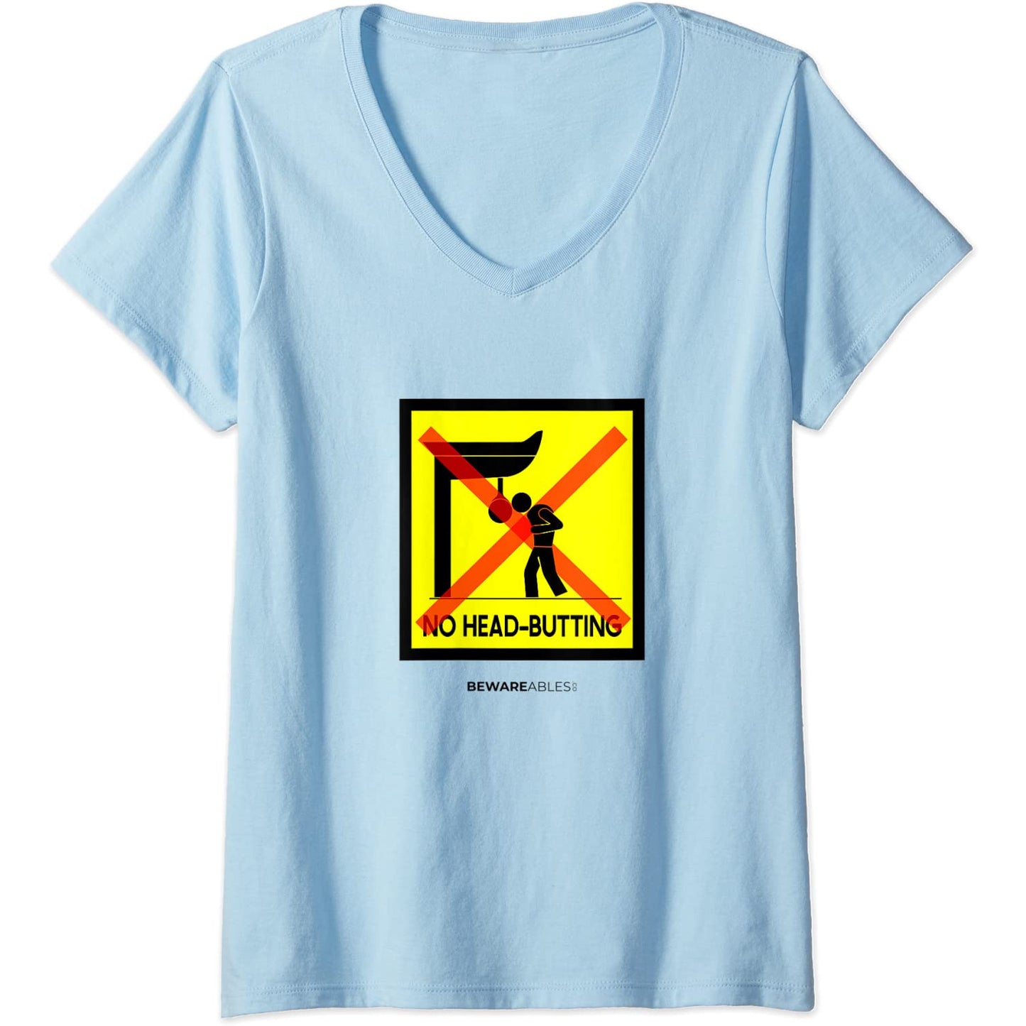 Boxsack ohne Kopfstoß, lustiges Schild V-Neck T-Shirt