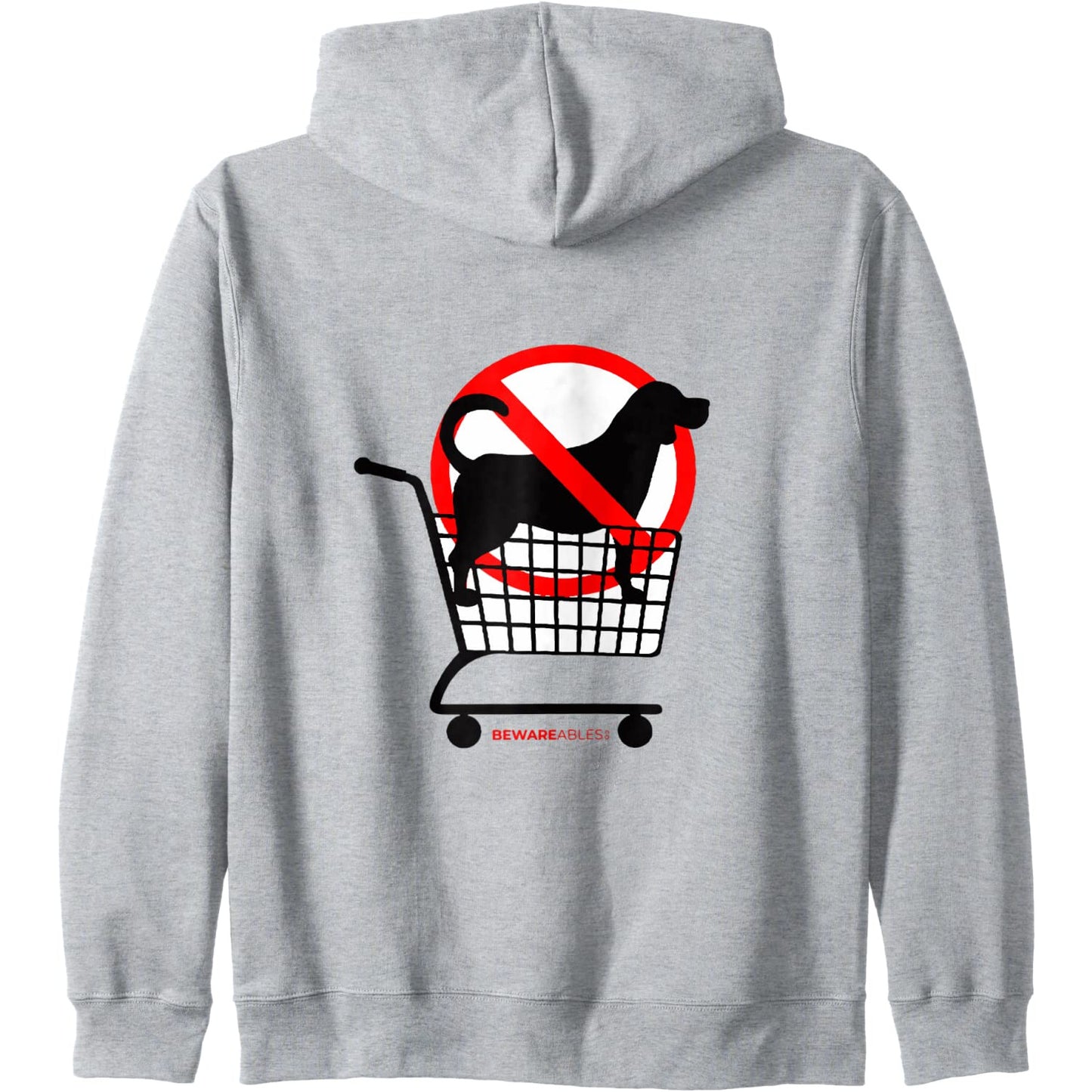 買い物カートに犬がいないおもしろ犬愛好家 Zip Hoodie