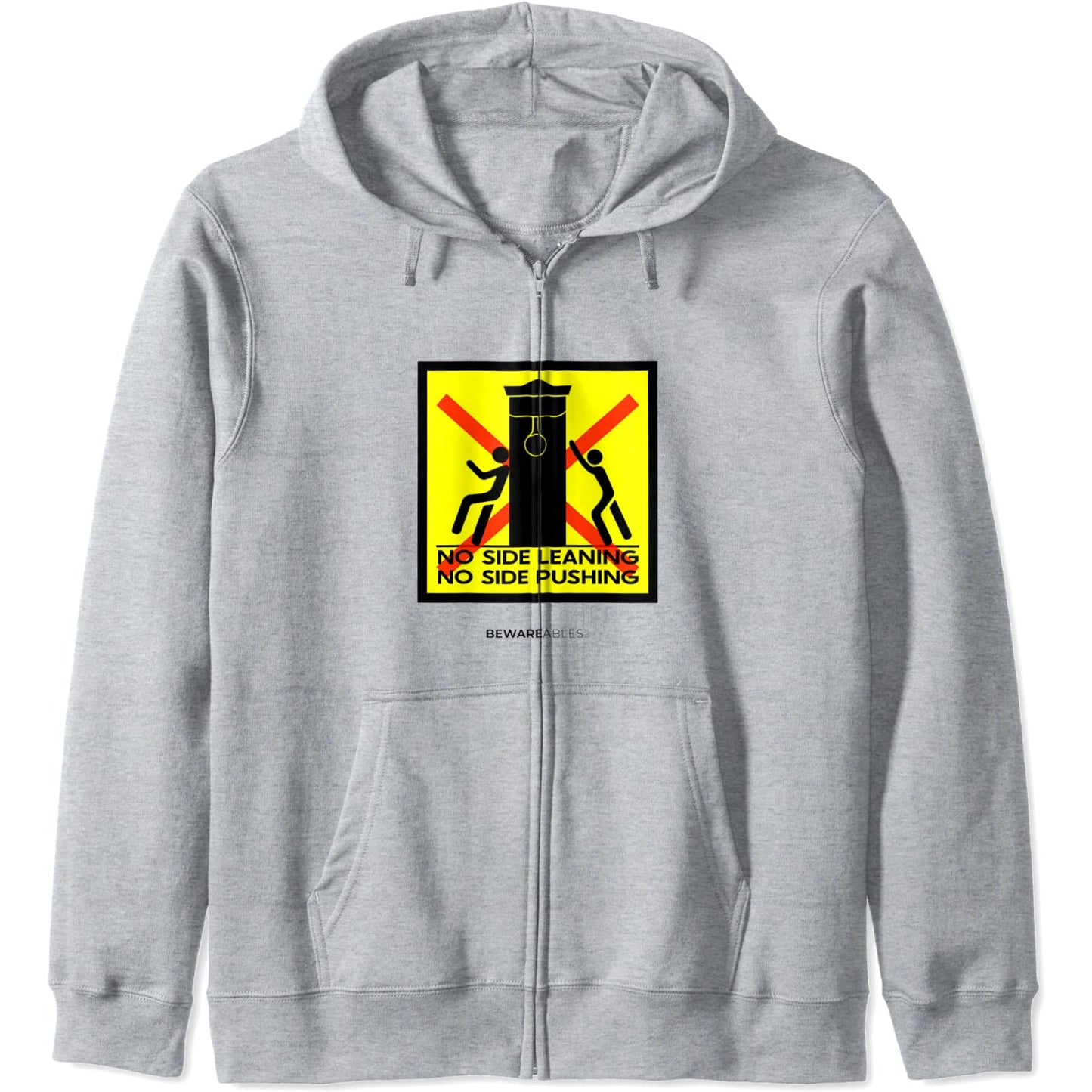 ボクシングのスピードバッグを傾けたり押したりしない、ボクシングジム面白いサイン Zip Hoodie