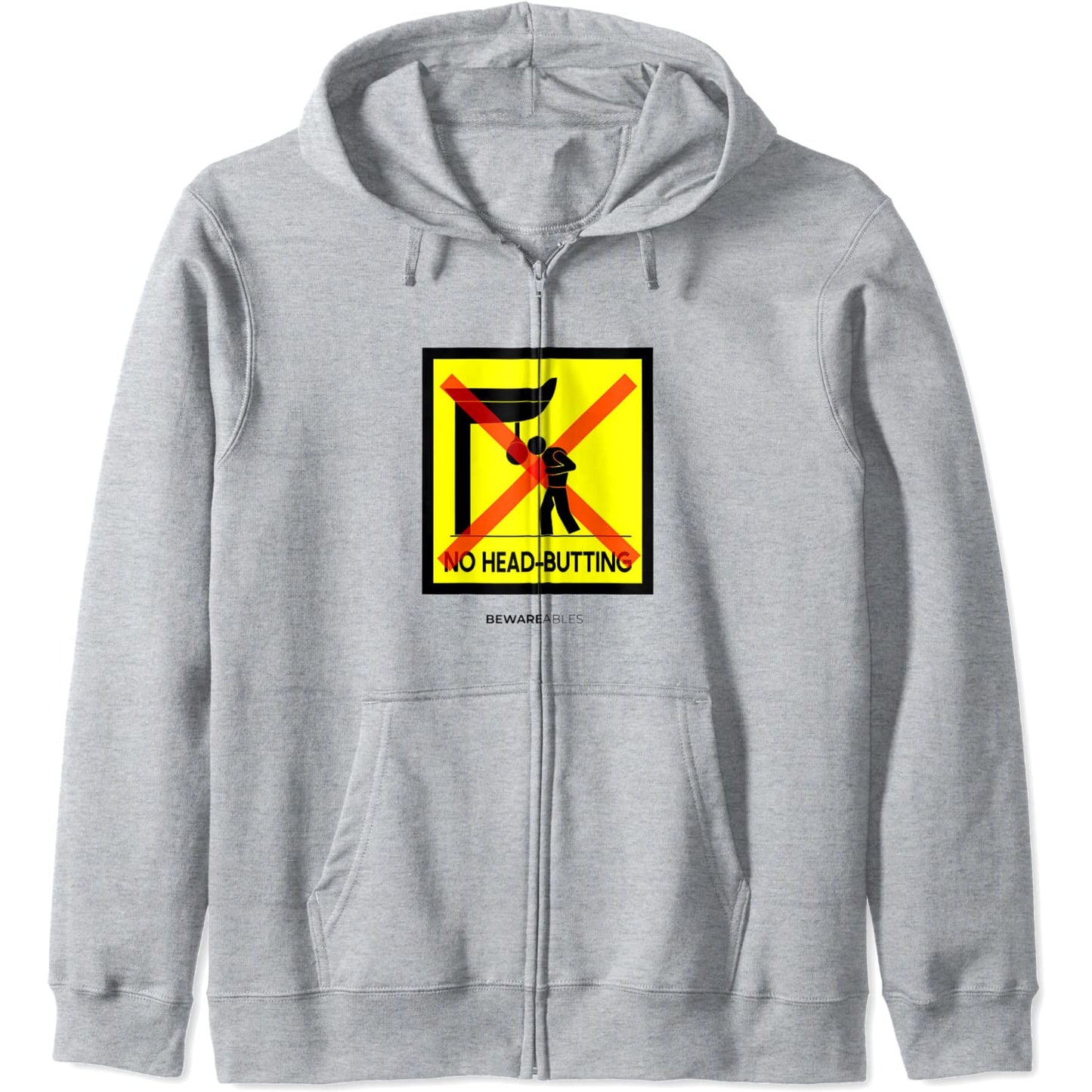 No head butting ボクシングスピードバッグ、ボクシングジム 面白いサイン Zip Hoodie