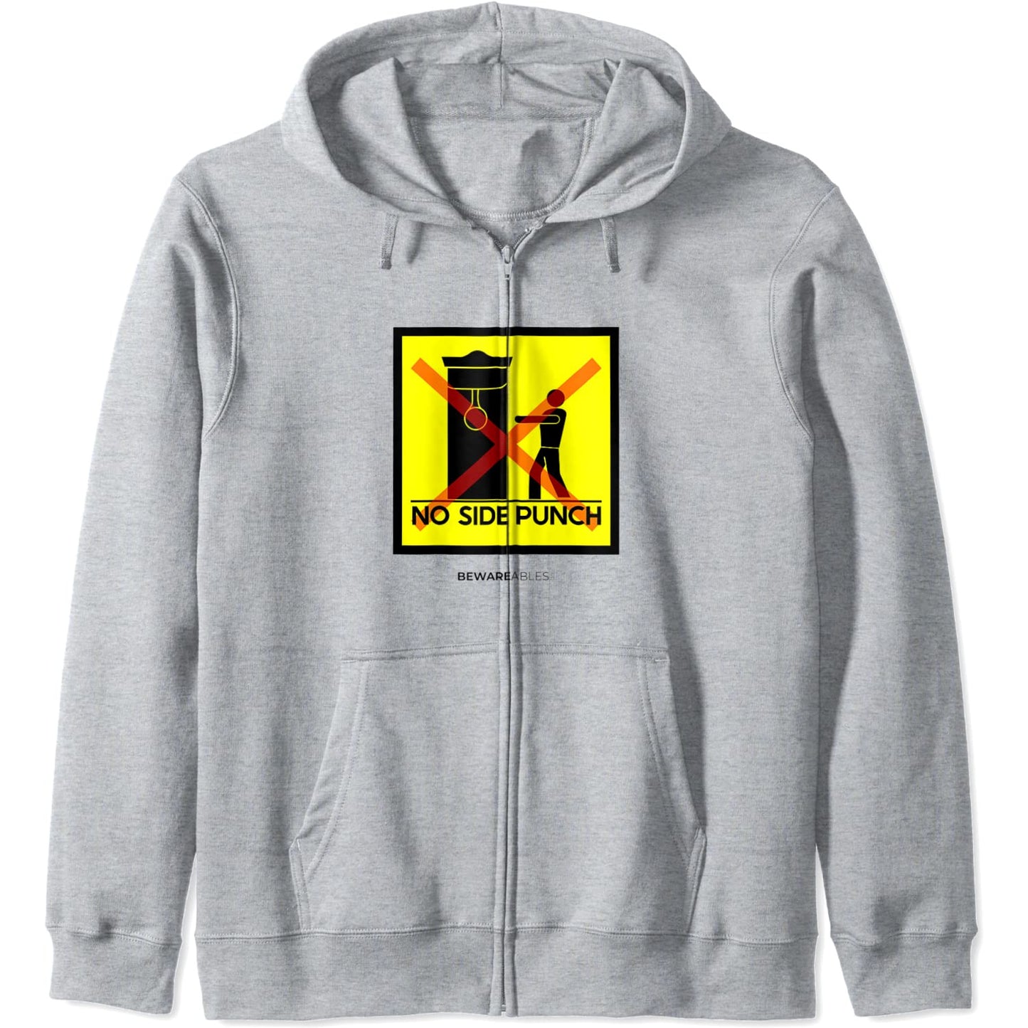 ノーサイドパンチ ボクシング スピードバッグ、ボクシングジム面白いサイン Zip Hoodie