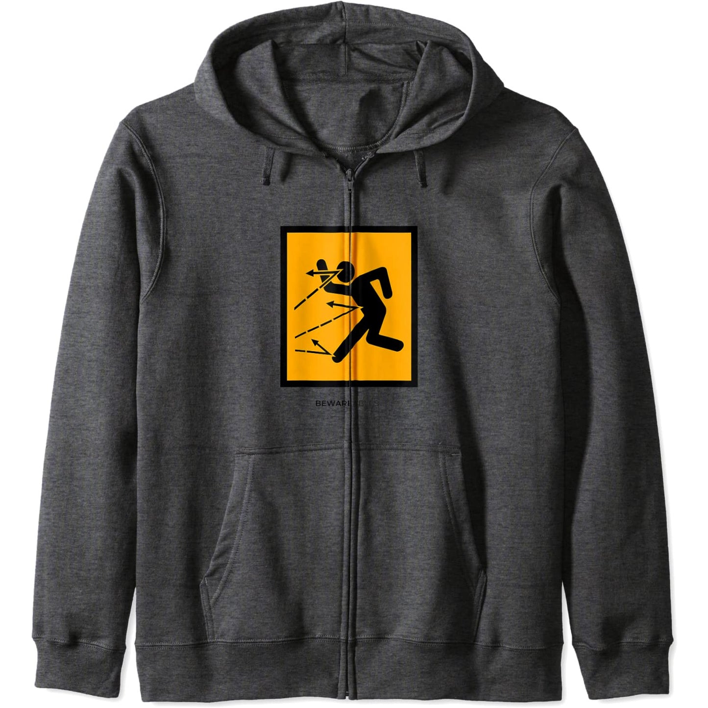 Attenzione agli oggetti volanti, rimbalzano, divertenti Zip Hoodie