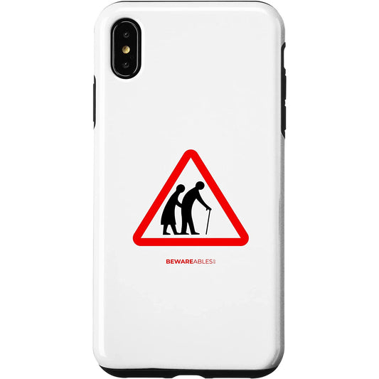 横切る高齢者 高齢者 笑えるサイン iPhone Phone Case