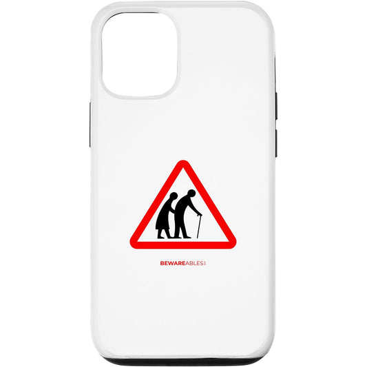 Elderly people crossing old senior citizens funny sign iPhone Phone Case
