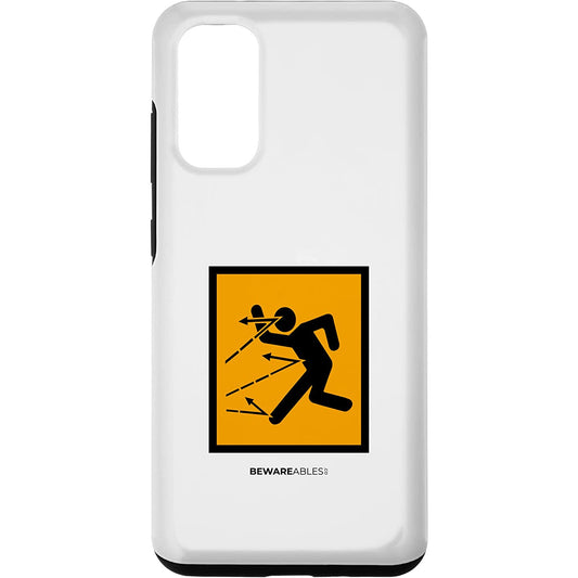 Beware of flying objects, they bounce, funny power tools Samsung Phone Case