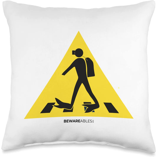 Scuba diver crossing the road in full dive gear Throw Pillow