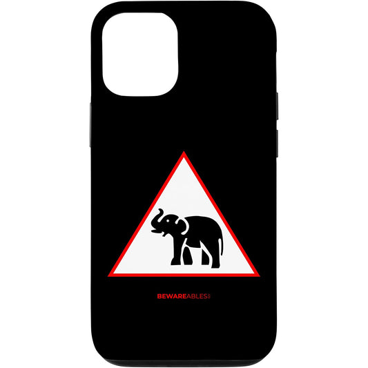 Elephant crossing funny road sign pachyderm iPhone Phone Case