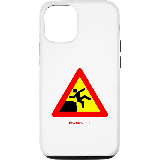 Caution, don't slip off the edge, yellow funny sign iPhone Phone Case