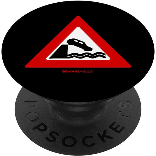 Don't drive your car into the water funny road sign travel PopSocket