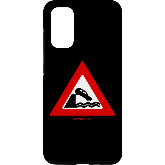 Don't drive your car into the water funny road sign travel Samsung Phone Case