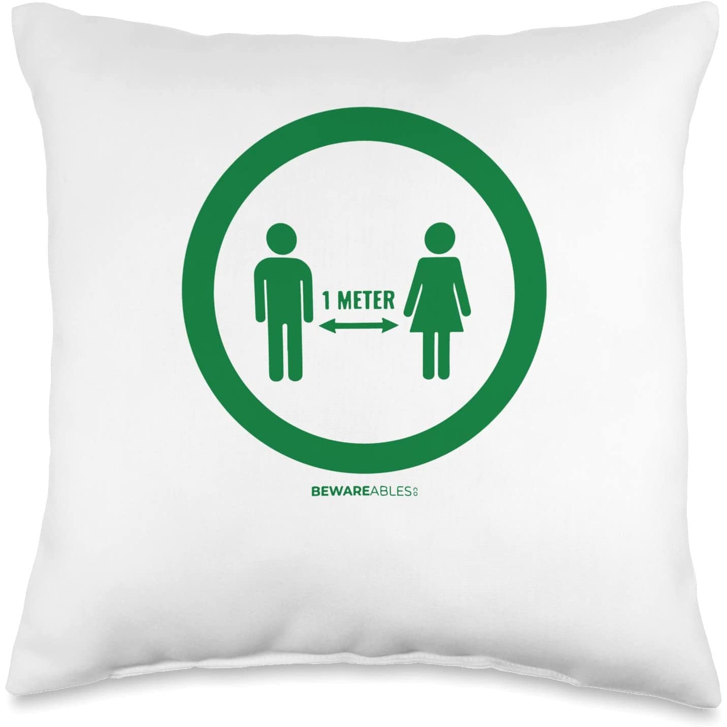 Simple social distance sign funny Pandemic Throw Pillow