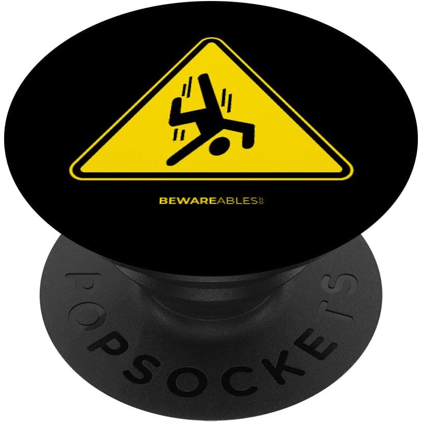 Falling guy funny sign warning yellow triangle PopSocket