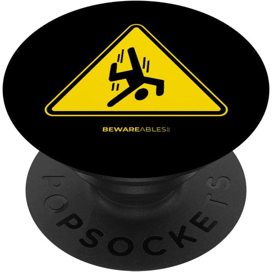 Panneau amusant d'avertissement de chute d'un gars, triangle PopSocket