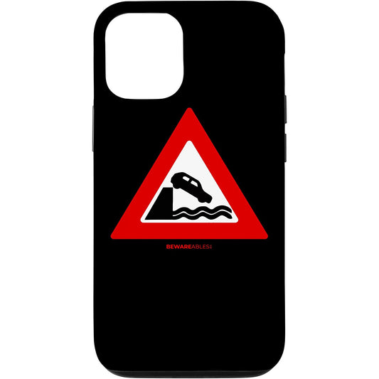 Don't drive your car into the water funny road sign travel iPhone Phone Case