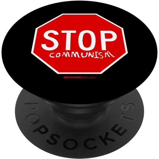 Stop al comunismo graffiti anti socialismo segno divertente PopSocket