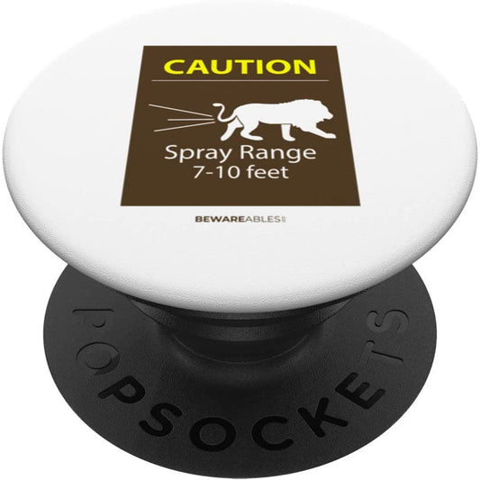 Caution, spray range 7-10ft, funny zoo animal poop PopSocket