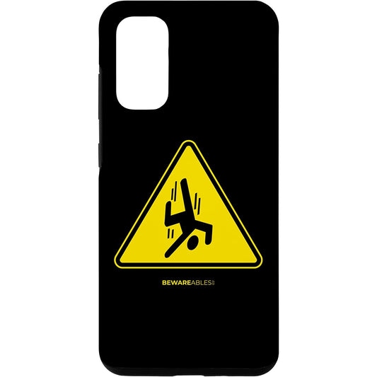 Falling guy funny sign warning yellow triangle Samsung Phone Case