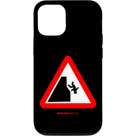 Don't fall off the cliff funny road sign for hikers climbers iPhone Phone Case