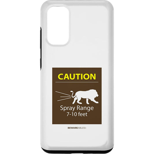 注意、スプレー範囲7-10ft、面白い動物園の動物のウンチ。 Samsung Phone Case