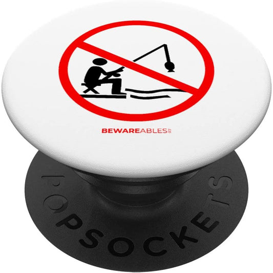 Panneau d'interdiction de pêcher drôle de poisson arrête de PopSocket