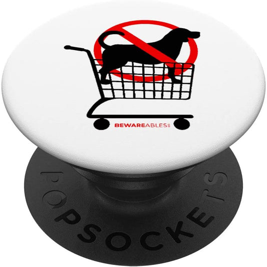 Pas de chiens dans le panier de courses amusant pour les amoureux des chiens PopSocket