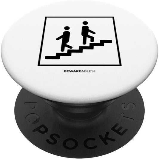 Endless stairs, walking away apart, funny real sign PopSocket