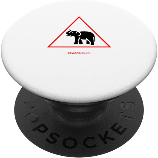 Elephant crossing funny road sign pachyderm PopSocket