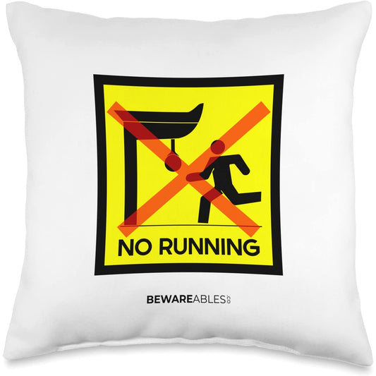 No Running Punches boxing speed bag, boxing gym funny sign Throw Pillow