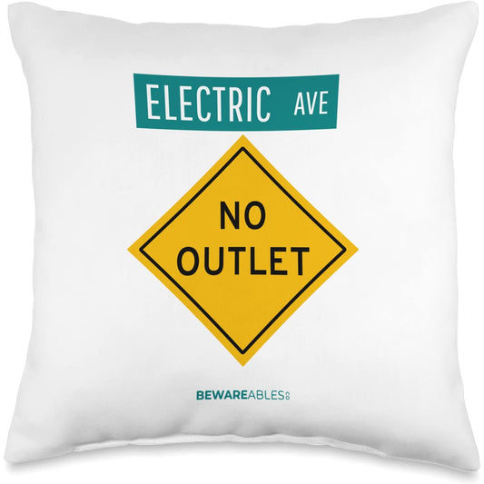 No outlet on an Avenue called Electric for EVs Funny Throw Pillow