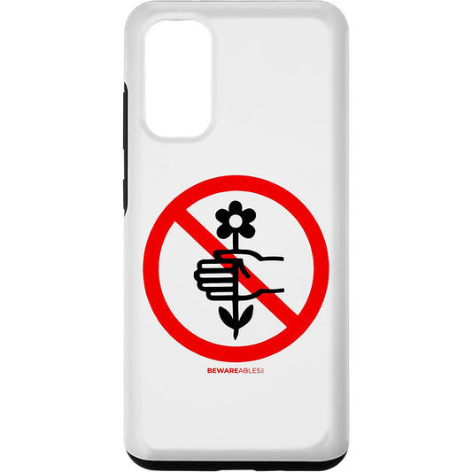 Don't pick the flower OR Don't give me flowers 面白いサイン Samsung Phone Case