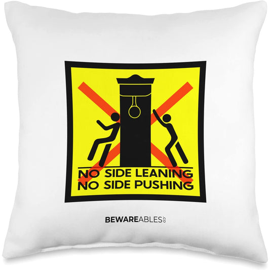 No leaning or push boxing speed bag, boxing gym funny sign Throw Pillow