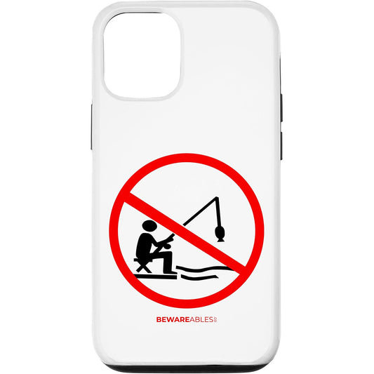 Forbidden fishing no fishing sign funny fish stop fishing iPhone Phone Case