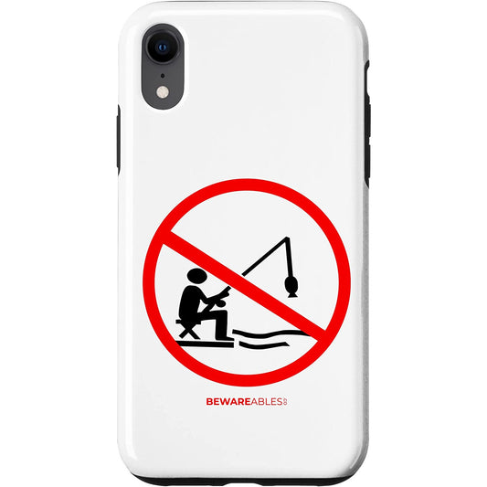 Forbidden fishing no fishing sign funny fish stop fishing iPhone Phone Case