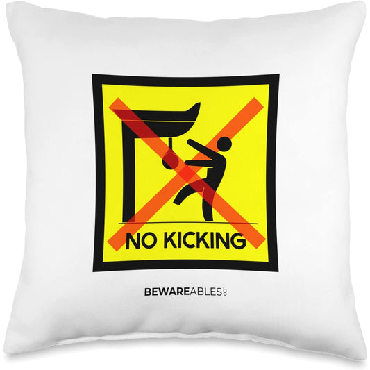 No Kicking the boxing speed bag, boxing gym funny sign Throw Pillow
