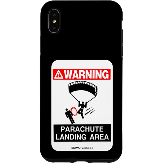 スカイダイビングの警告 パラシュートの着地点 面白いサイン iPhone Phone Case