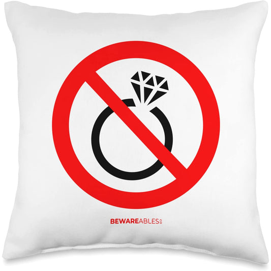 No engagement diamond ring for you funny divorce or single Throw Pillow