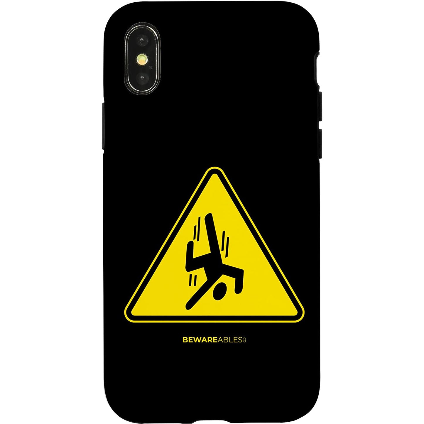 落ちてくる男の面白いサイン 警告 黄色の三角マーク iPhone Phone Case