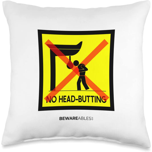 No head butting boxing speed bag, boxing gym funny sign Throw Pillow