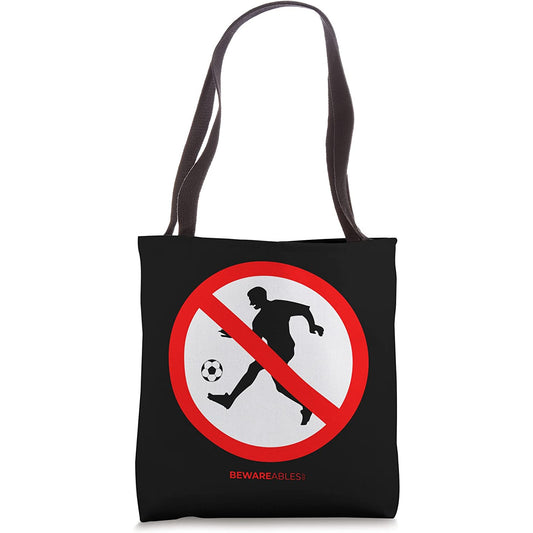 Forbidden soccer funny sign football game Tote Bag